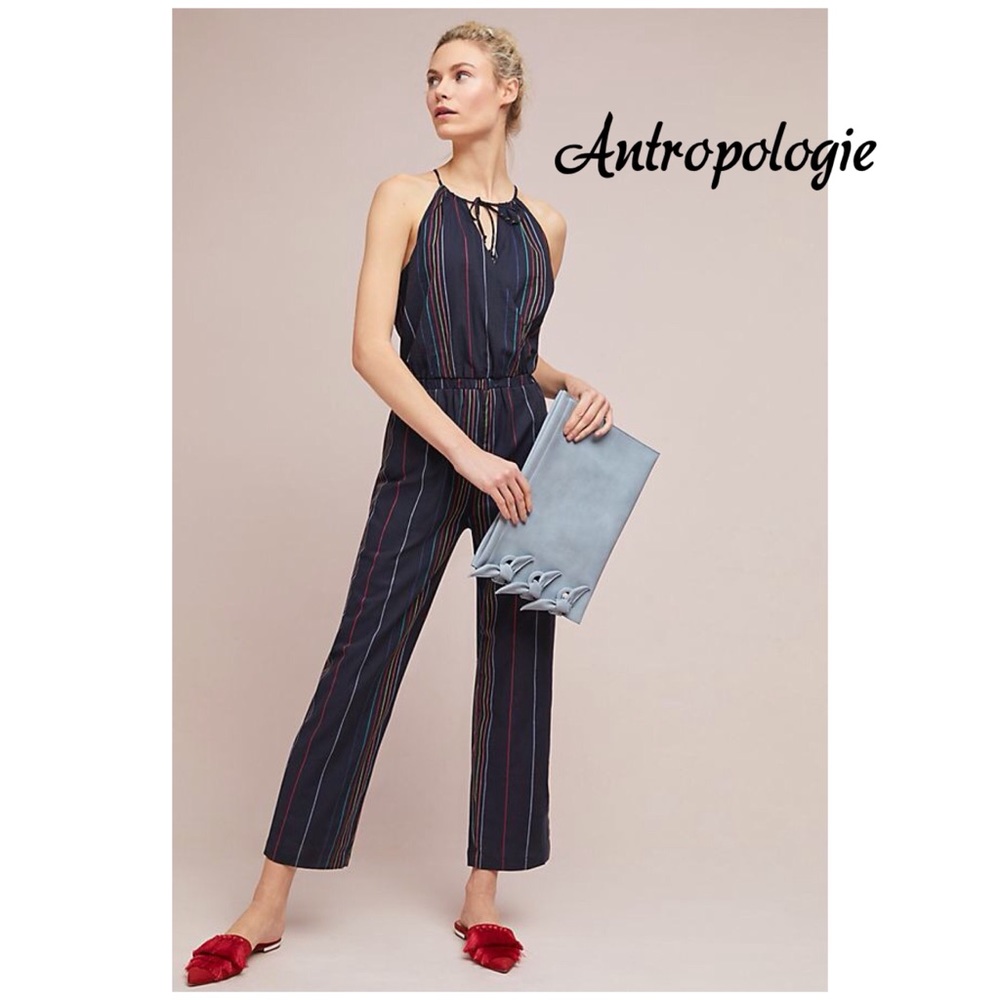 Antropologie Striped Halter Dolan Jumpsuit